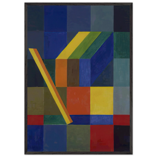 Space Composition I - 1944 - Johannes Itten 70x100 cm / 28x40 inches Framed Art Print – Black Wooden Frame