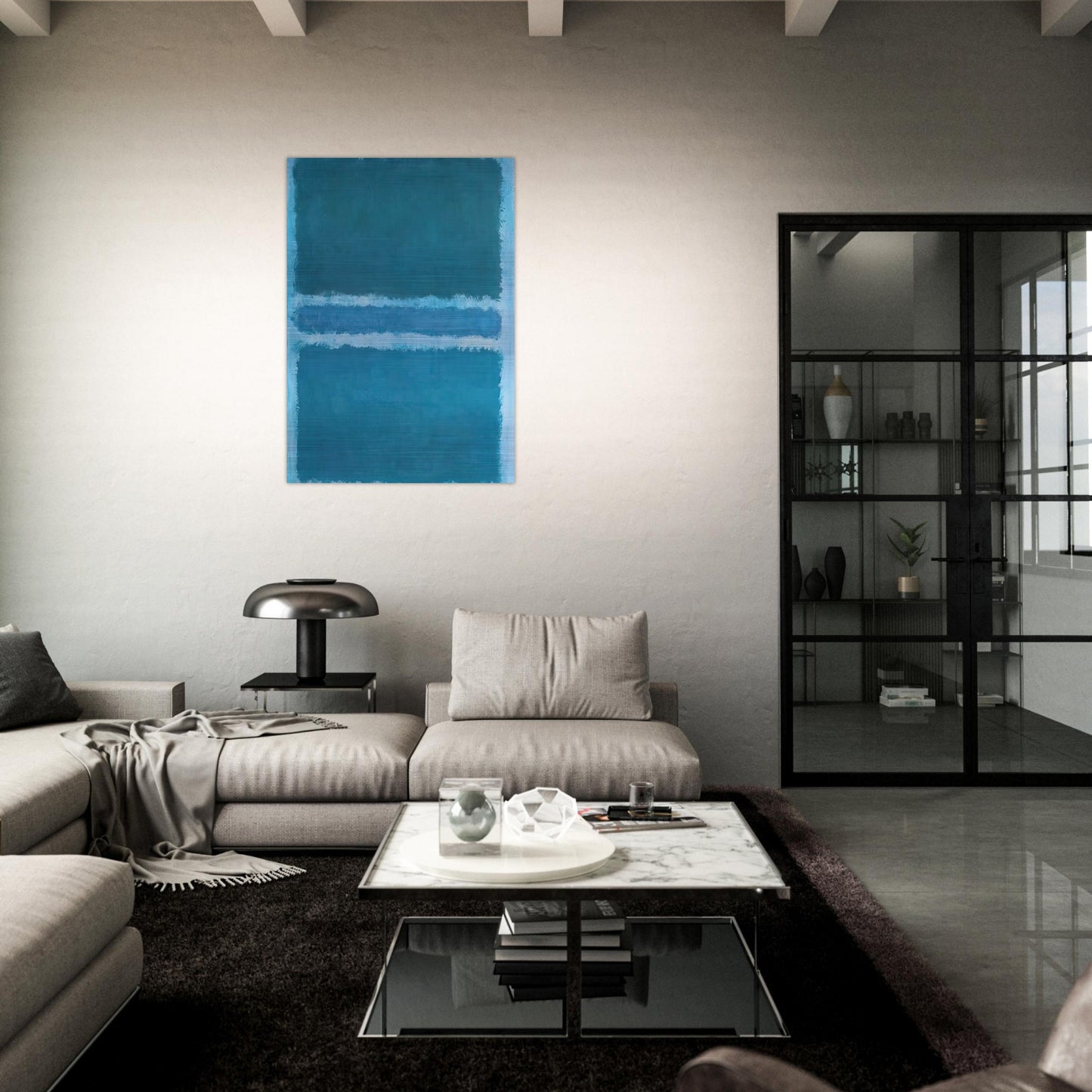 Untitled Blue Divided by Blue - 1966 - Mark Rothko Brushed Aluminum Print - 70x100 cm / 28x40 inches | Mark Rothko Aluminum Print | Mark Rothko Prints
