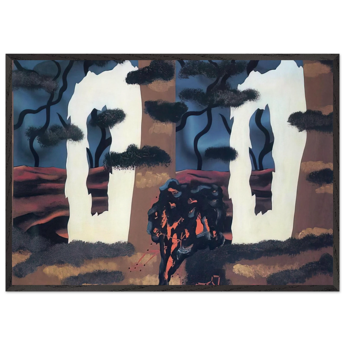 A TASTE OF THE INVISIBLE 1927 - Rene Magritte 70x100 cm / 28x40 inches Framed Art Print – Black Wooden Frame