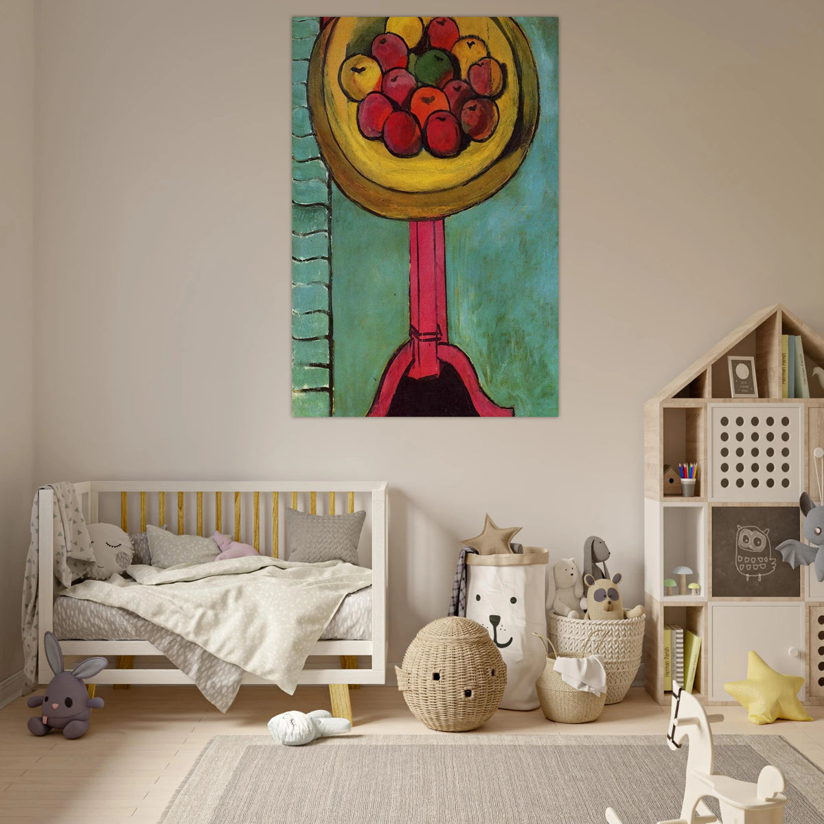 APPLES ON A TABLE GREEN BACKGROUND 1916 - Henri Matisse Art Prints - 100x150 cm / 40x60″ inches | Henri Matisse Poster | Henri Matisse Prints