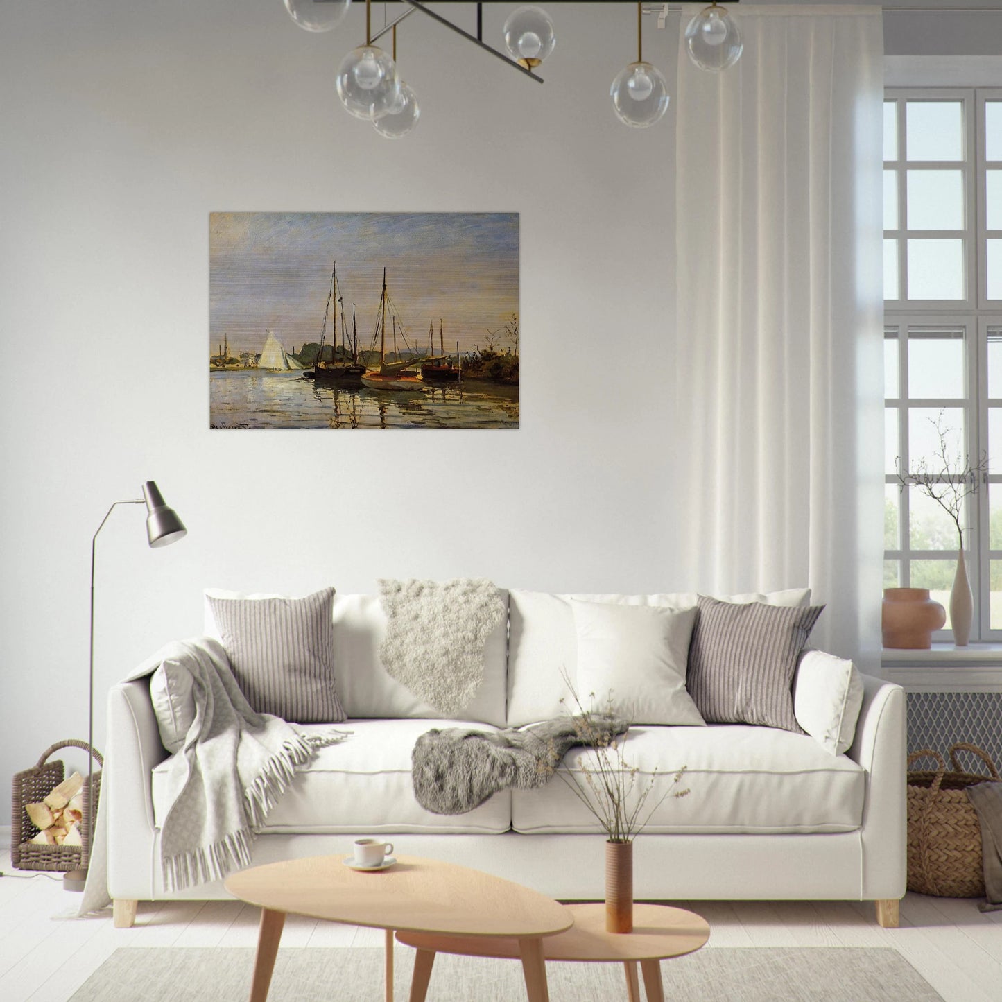 Pleasure Boats, Argenteuil, c.1872-3 oil on canvas - claude monet Brushed Aluminum Print - 70x100 cm / 28x40 inches | claude monet Aluminum Print | claude monet Prints