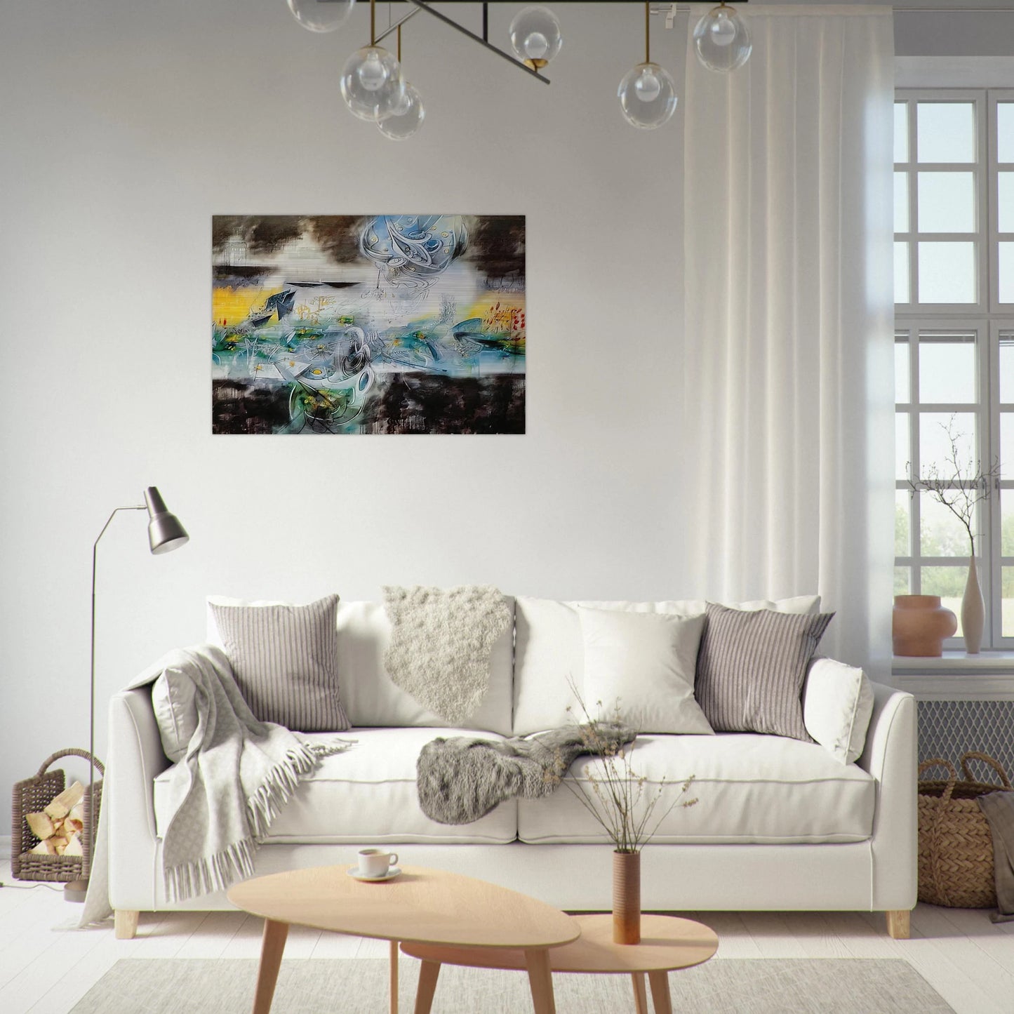 ABRIR EL CUBO Y ENCONTRAR LA VIDA - Roberto Matta Brushed Aluminum Print - 70x100 cm / 28x40 inches | Roberto Matta Aluminum Print | Roberto Matta Prints