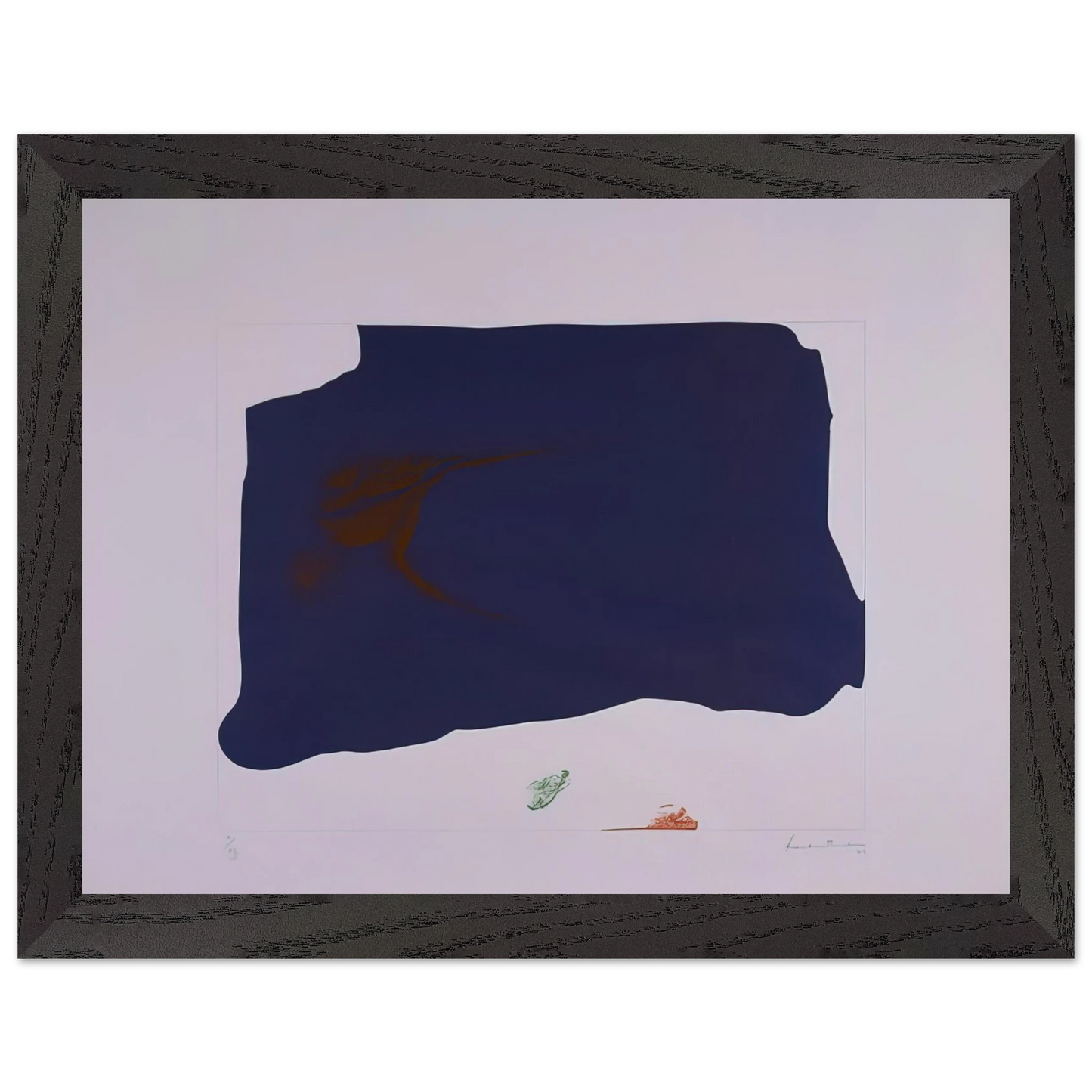 Helen Frankenthaler - Variation II on Mauve Corner - 1969 Wall art - 30x40 cm / 12x16 inches - Premium Wooden Framed Poster With Fine Art Paper-canvas - Black frame