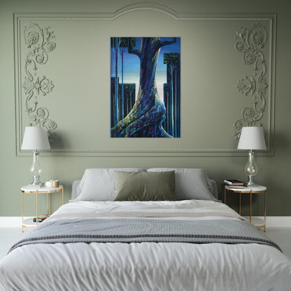Medieval Forest - Eyvind Earle Brushed Aluminum Print - 70x100 cm / 28x40 inches | Eyvind Earle Aluminum Print | Eyvind Earle Prints