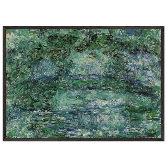 The Japanese Bridge 6 - claude monet 70x100 cm / 28x40 inches Framed Art Print – Black Wooden Frame