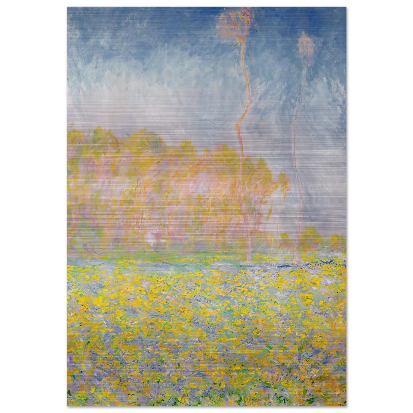 Springtime Landscape - claude monet Brushed Aluminum Print - 70x100 cm / 28x40 inches | claude monet Aluminum Print | claude monet Prints