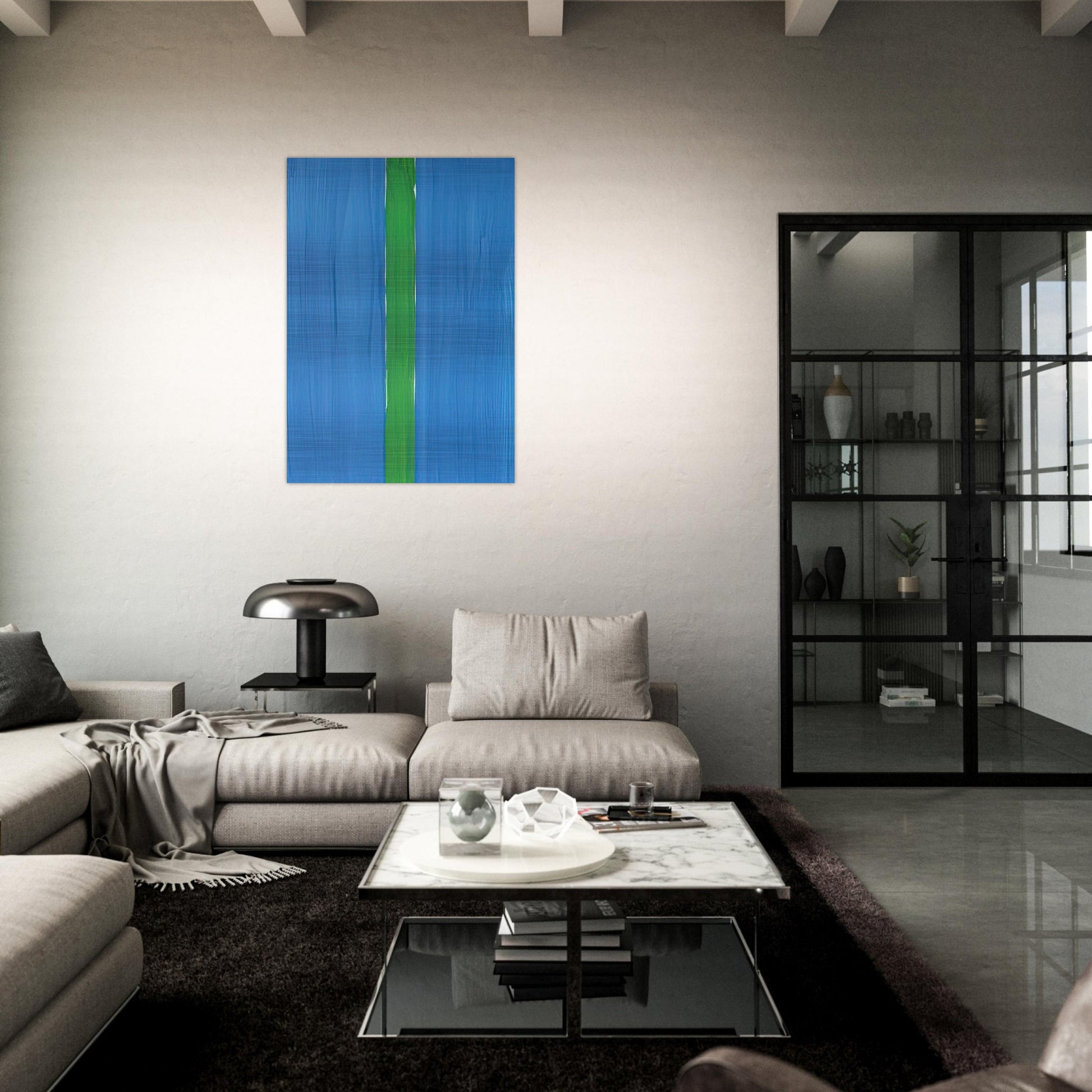 Composition bleue et verte - 1988 - Gunther Forg Brushed Aluminum Print - 70x100 cm / 28x40 inches | Gunther Forg Aluminum Print | Gunther Forg Prints