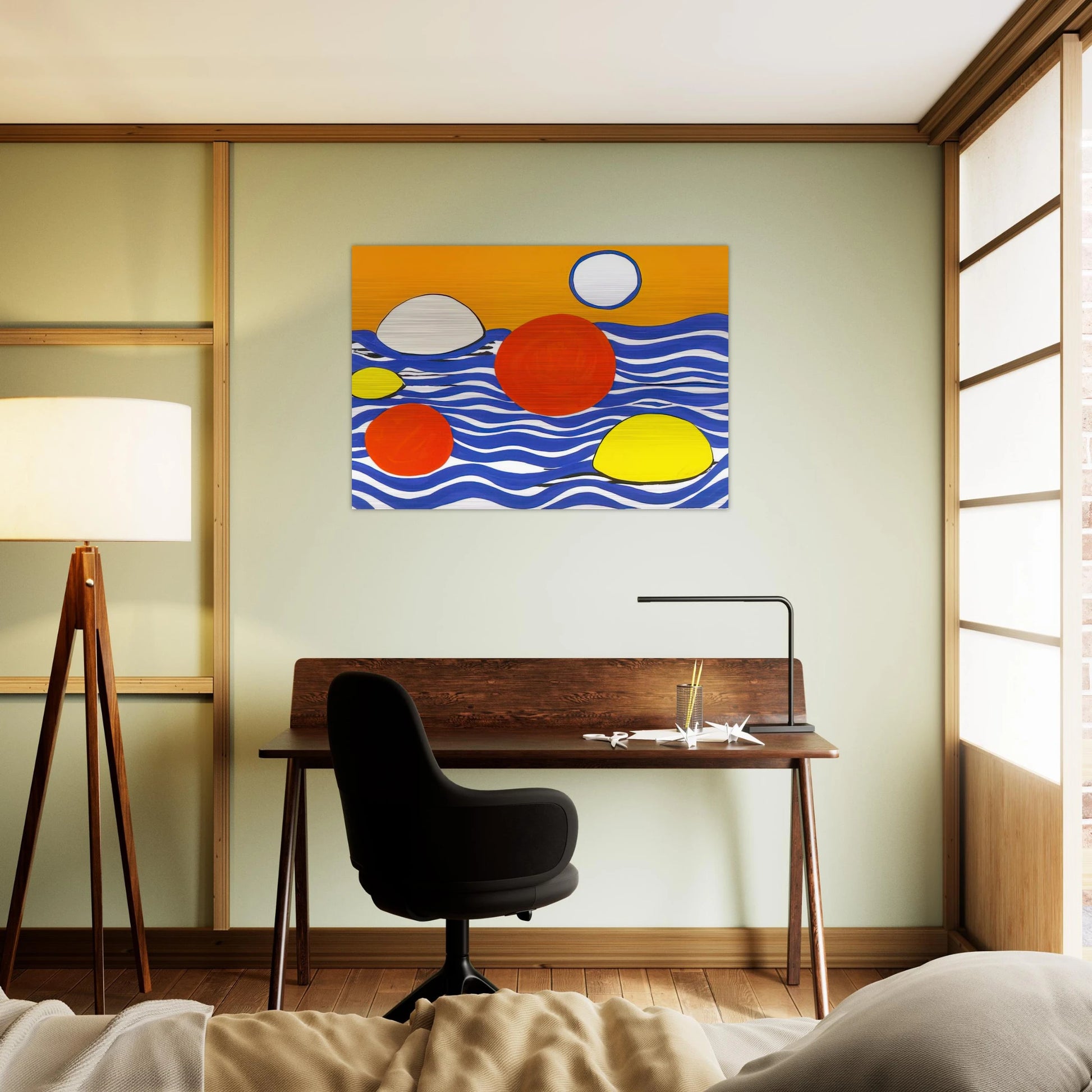 WAVES 1973 - Alexander Calder Brushed Aluminum Print - 70x100 cm / 28x40 inches | Alexander Calder Aluminum Print | Alexander Calder Prints