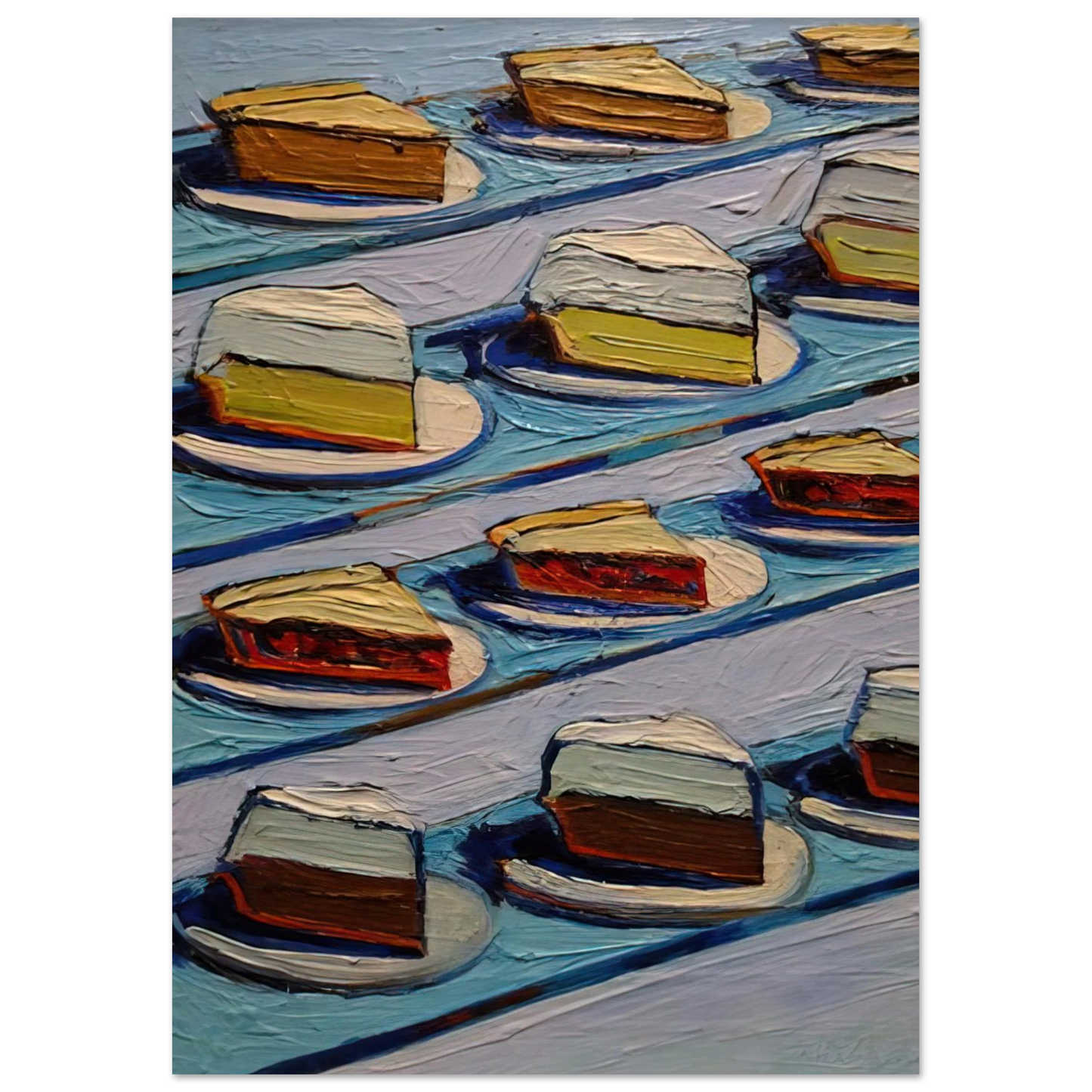 Wayne Thiebaud - Refrigerator Pies - 1962 Wall Art - 30x40 cm / 12x16 inches - Fine Art Poster-canvas - -