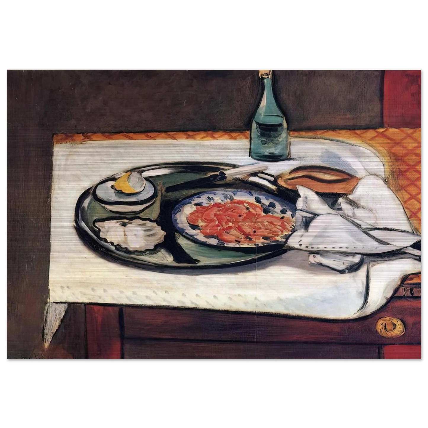 STILL LIFE WITH SHELLFISH - Henri Matisse Brushed Aluminum Print - 70x100 cm / 28x40 inches | Henri Matisse Aluminum Print | Henri Matisse Prints