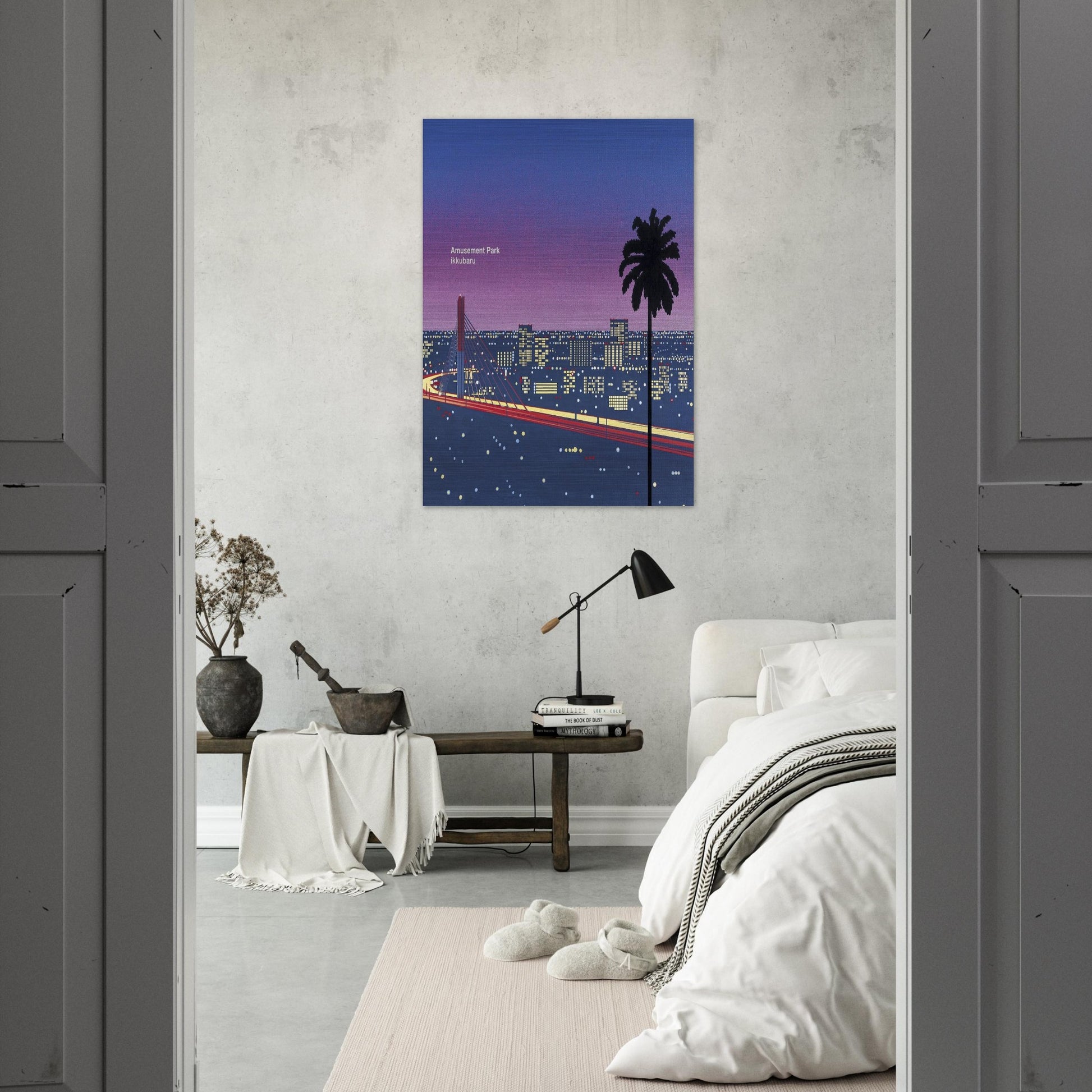 Ikkubaru Amusement City - Hiroshi Nagai Brushed Aluminum Print - 70x100 cm / 28x40 inches | Hiroshi Nagai Aluminum Print | Hiroshi Nagai Prints