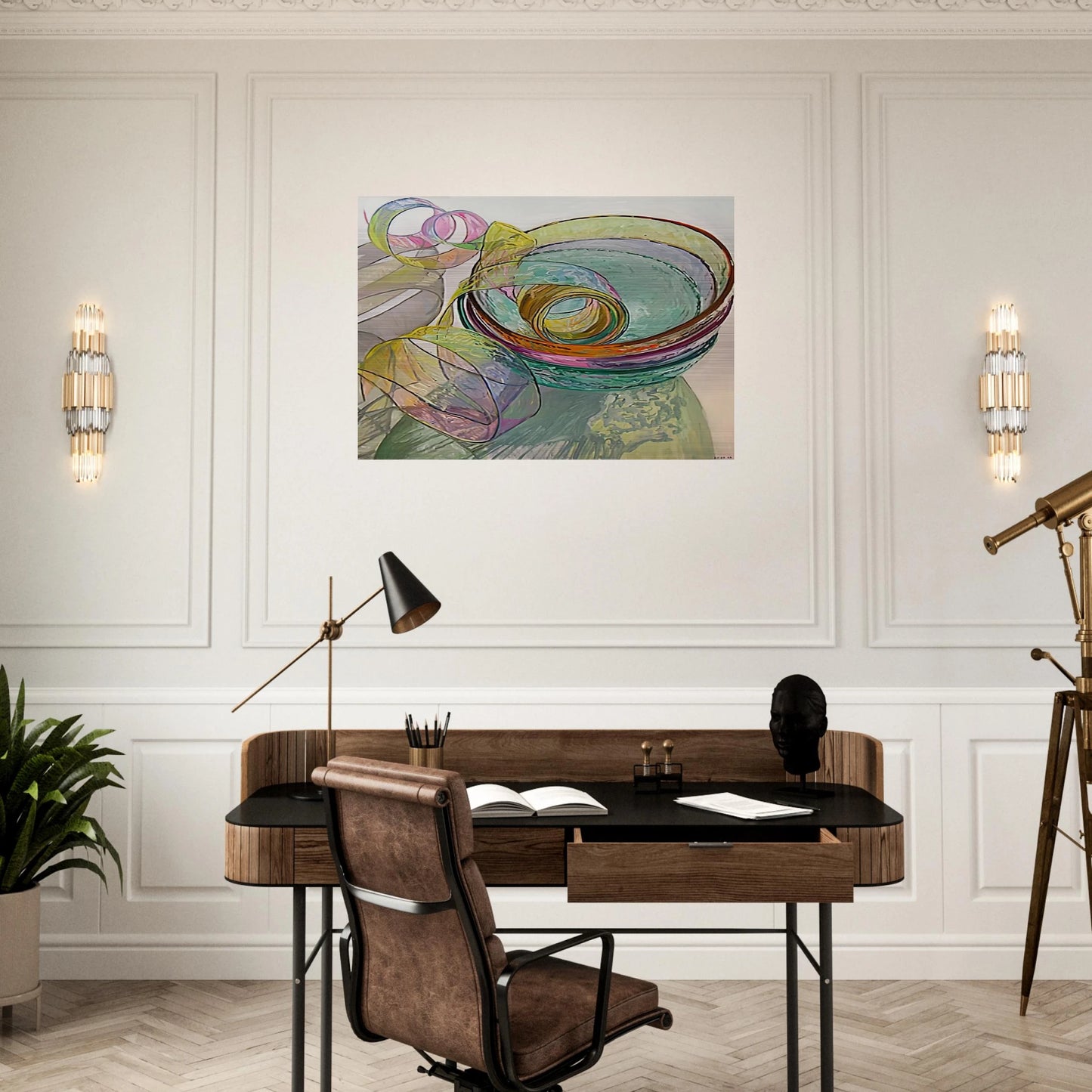 ORANGE PINK GREEN 2003 - Janet Fish Brushed Aluminum Print - 70x100 cm / 28x40 inches | Janet Fish Aluminum Print | Janet Fish Prints
