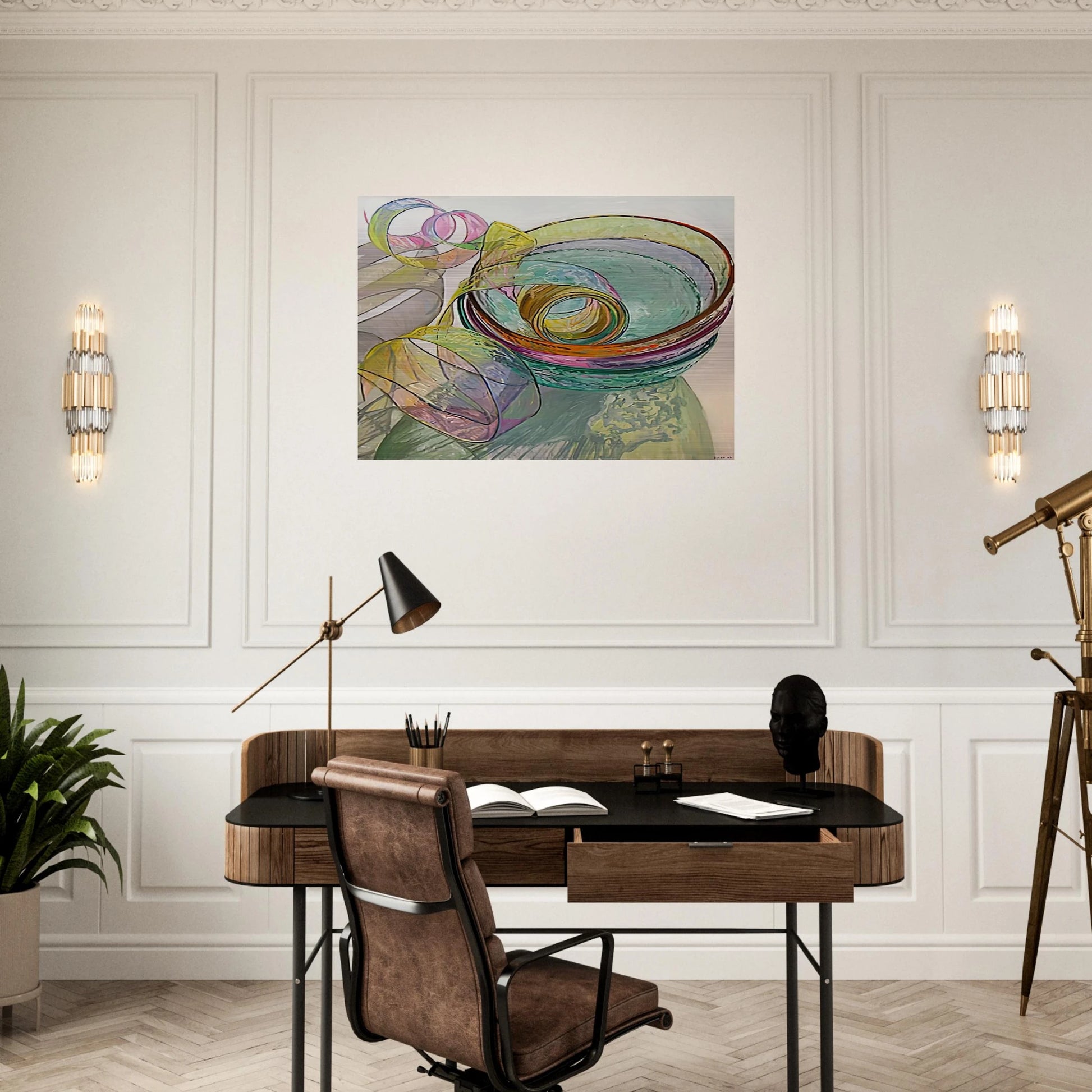 ORANGE PINK GREEN 2003 - Janet Fish Brushed Aluminum Print - 70x100 cm / 28x40 inches | Janet Fish Aluminum Print | Janet Fish Prints