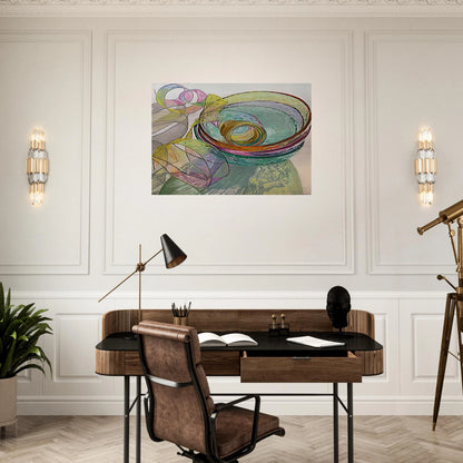 ORANGE PINK GREEN 2003 - Janet Fish Brushed Aluminum Print - 70x100 cm / 28x40 inches | Janet Fish Aluminum Print | Janet Fish Prints