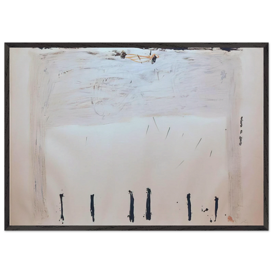 VERTICALES EN BAS 1968 - Antoni Tapies 70x100 cm / 28x40 inches Framed Art Print – Black Wooden Frame