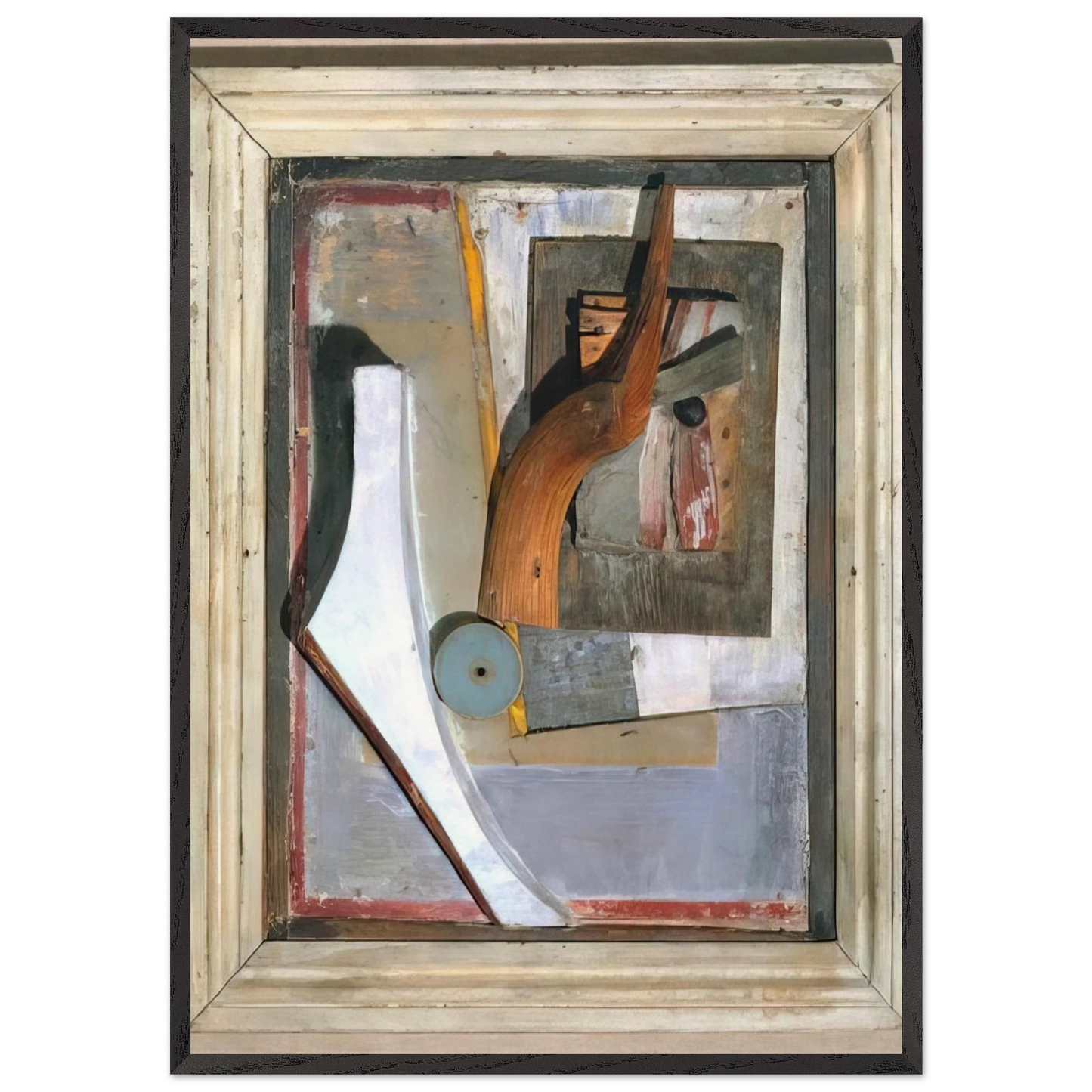 RELIEF IN RELIEF 1945 - Kurt Schwitters 70x100 cm / 28x40 inches Framed Art Print – Black Wooden Frame