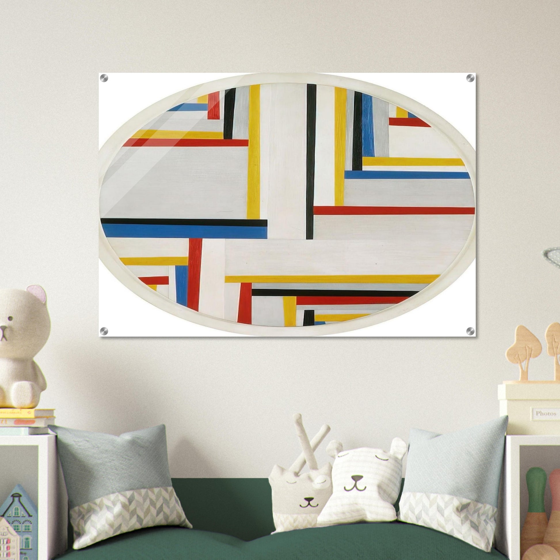 Relational painting, Tondo #4 - 1946 - Fritz Glarner Acrylic Print - 70x100 cm / 28x40″ inches