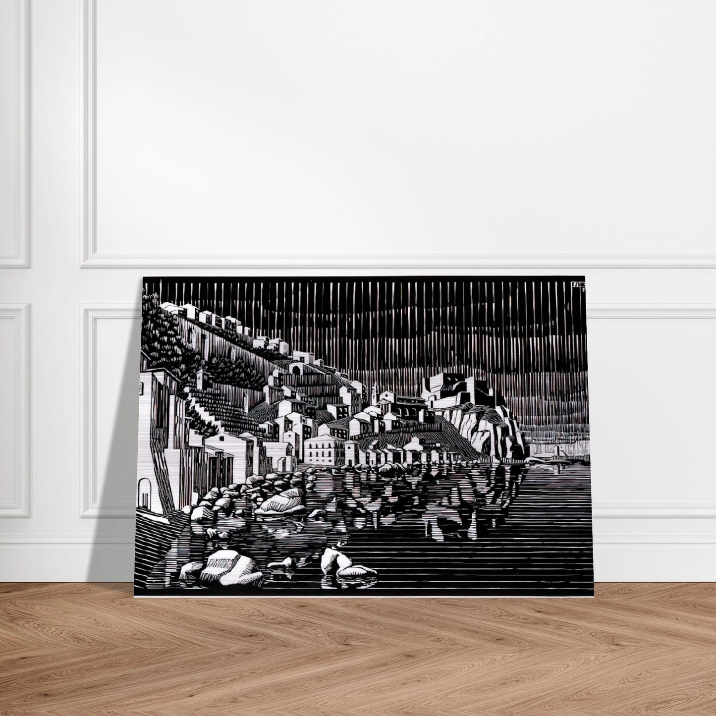 SCILLA CALABRIA FEBRUARY 1931 1931 - MC Escher Brushed Aluminum Print - 70x100 cm / 28x40 inches | MC Escher Aluminum Print | MC Escher Prints