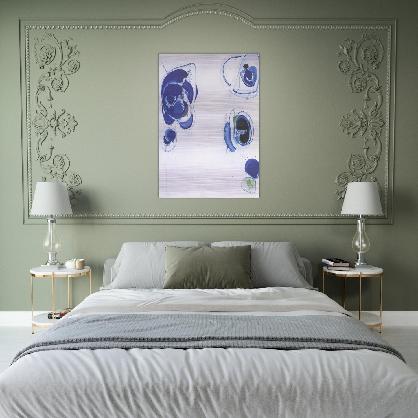 Blue Balls VII - Sam Francis Brushed Aluminum Print - 70x100 cm / 28x40 inches | Sam Francis Aluminum Print | Sam Francis Prints