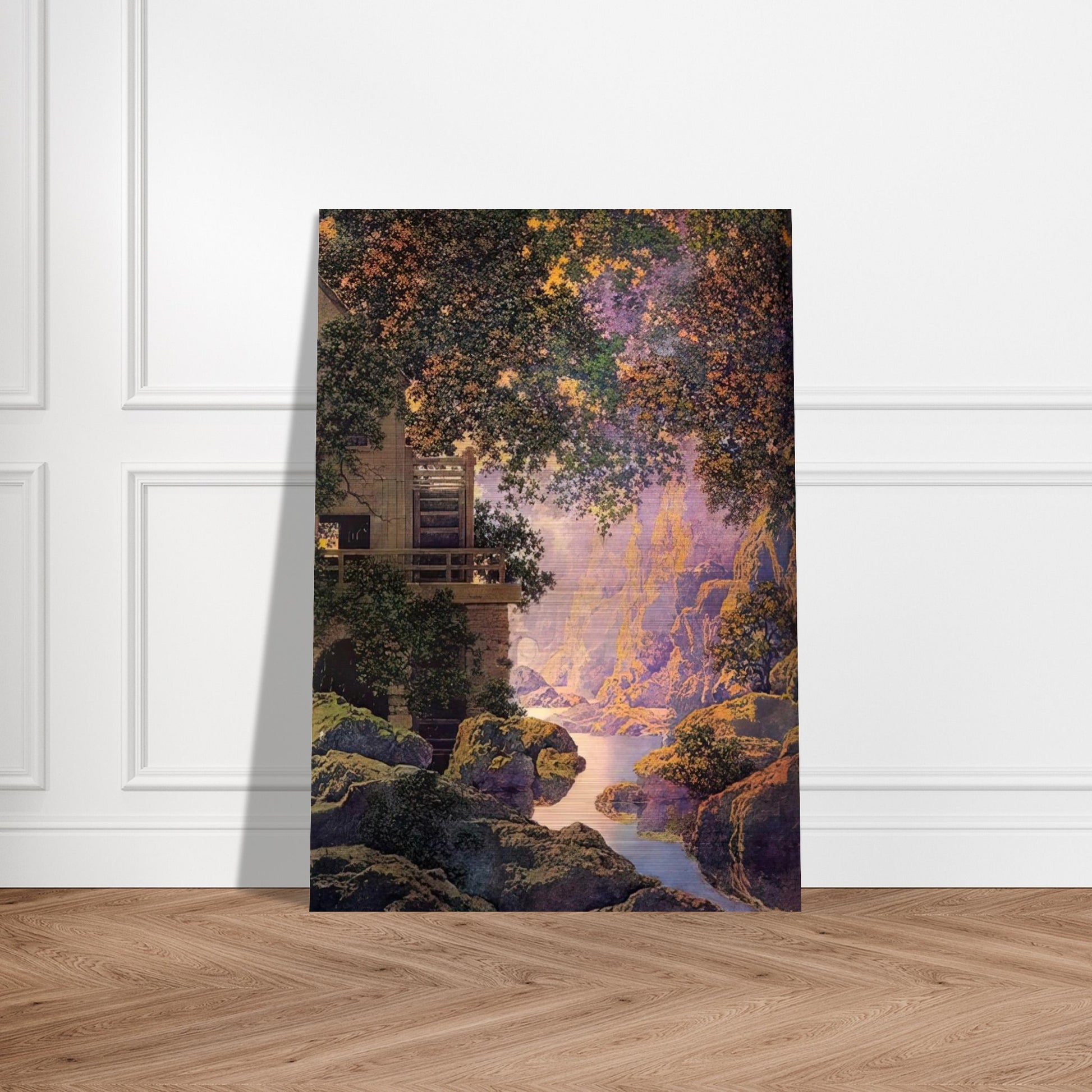 The Old Glen Mill Large - Maxfield Parrish Brushed Aluminum Print - 70x100 cm / 28x40 inches | Maxfield Parrish Aluminum Print | Maxfield Parrish Prints