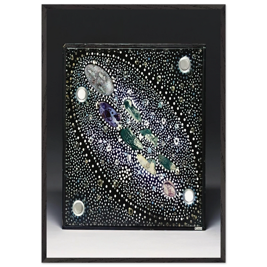 Constelacion y Habitat Hidroespacial - 1980 - Gyula Kosice 70x100 cm / 28x40 inches Framed Art Print – Black Wooden Frame