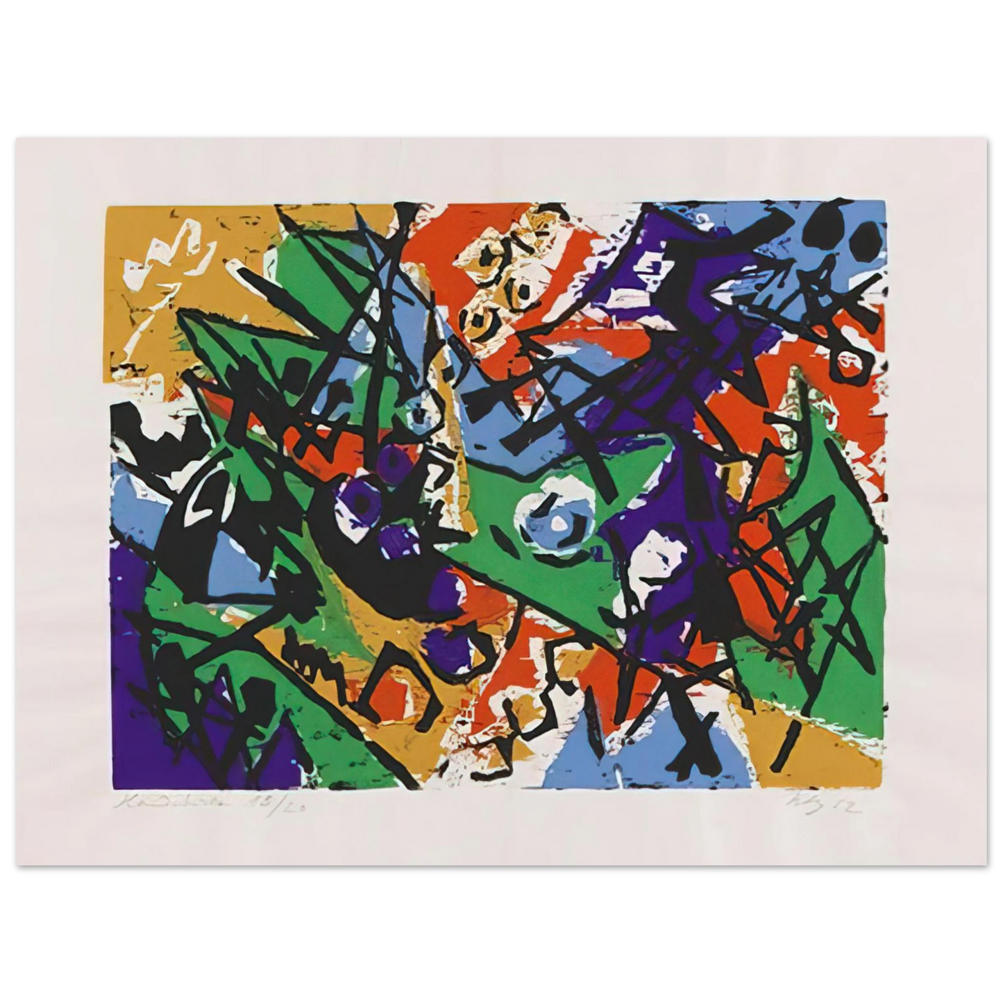 Ernst Wilhelm Nay - Farbholzschnitt 1952-2 - 1952  75x100 cm / 30x40inches Fine Art Poster