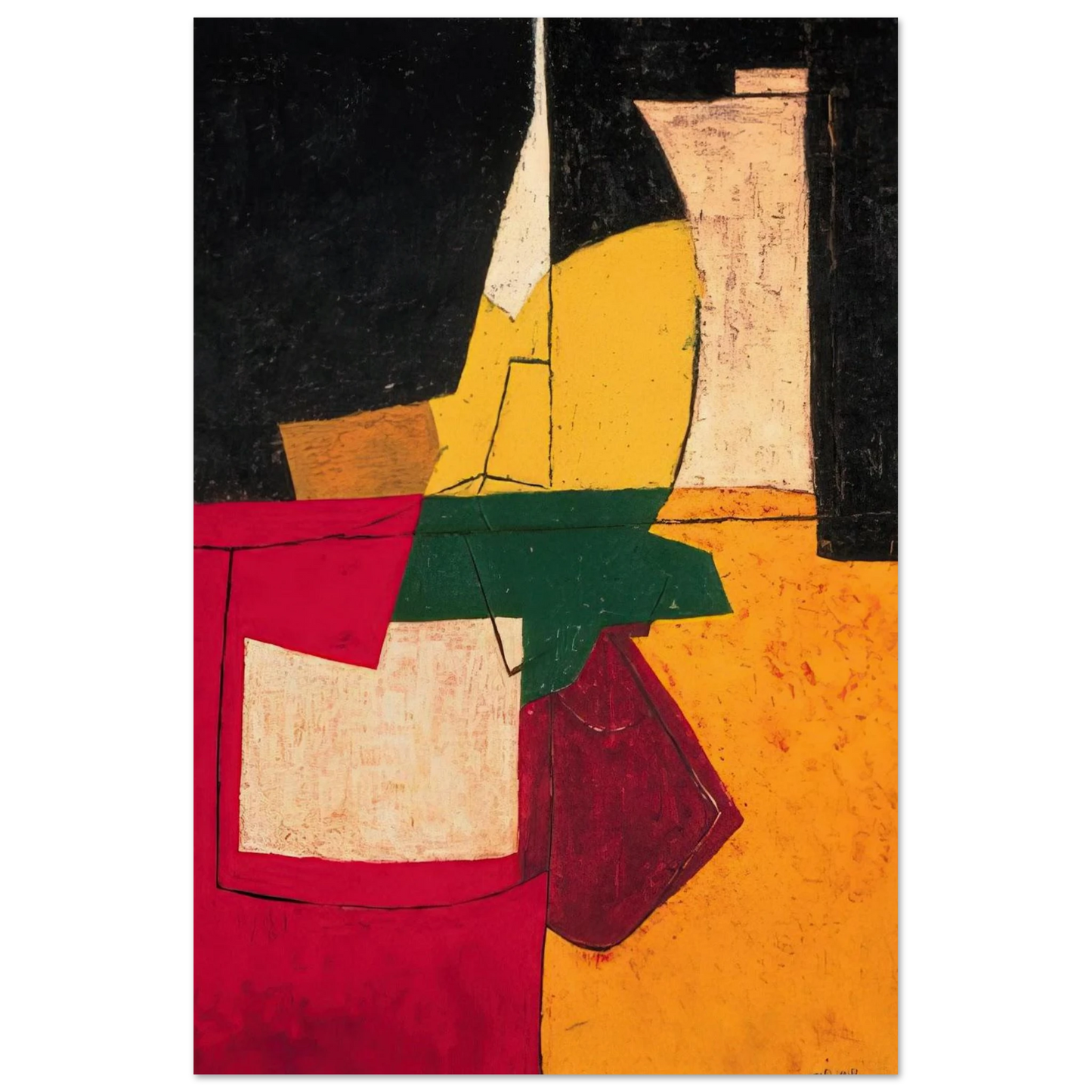 Composition abstraite aux traits - 1951 - Serge Poliakoff Art Prints - 100x150 cm / 40x60″ inches | Serge Poliakoff Poster | Serge Poliakoff Prints