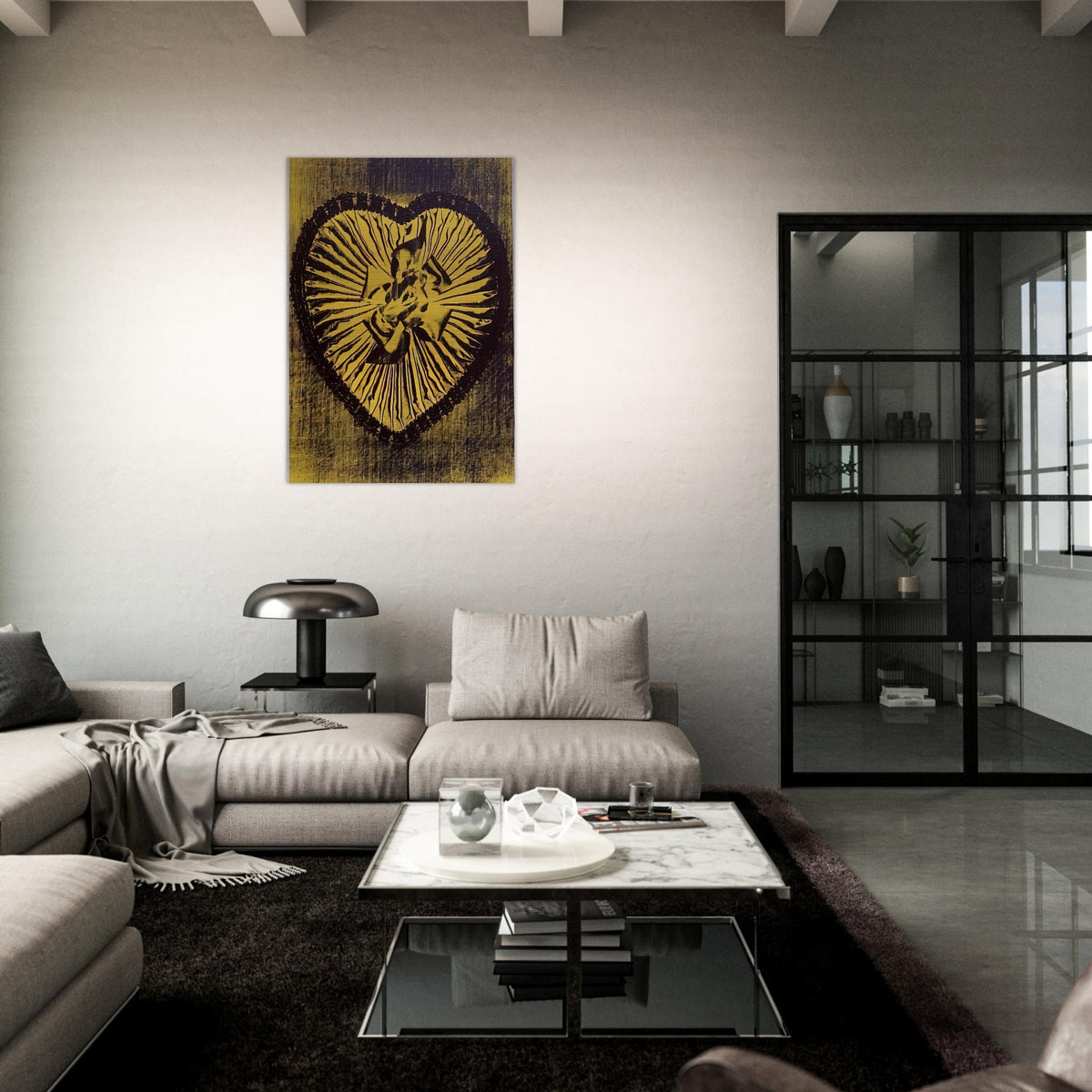Yellow Candy Box - Andy Warhol Brushed Aluminum Print - 70x100 cm / 28x40 inches | Andy Warhol Aluminum Print | Andy Warhol Prints