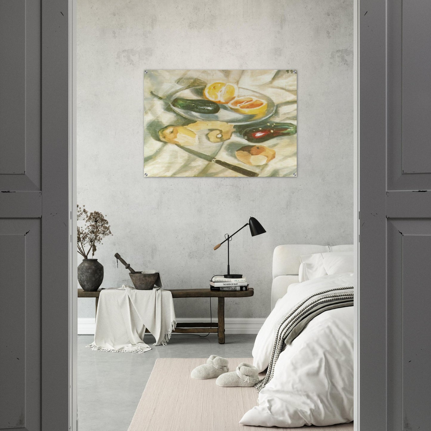 STILL LIFE WITH AUBERGINES - Salvador Dali Acrylic Print - 70x100 cm / 28x40″ inches
