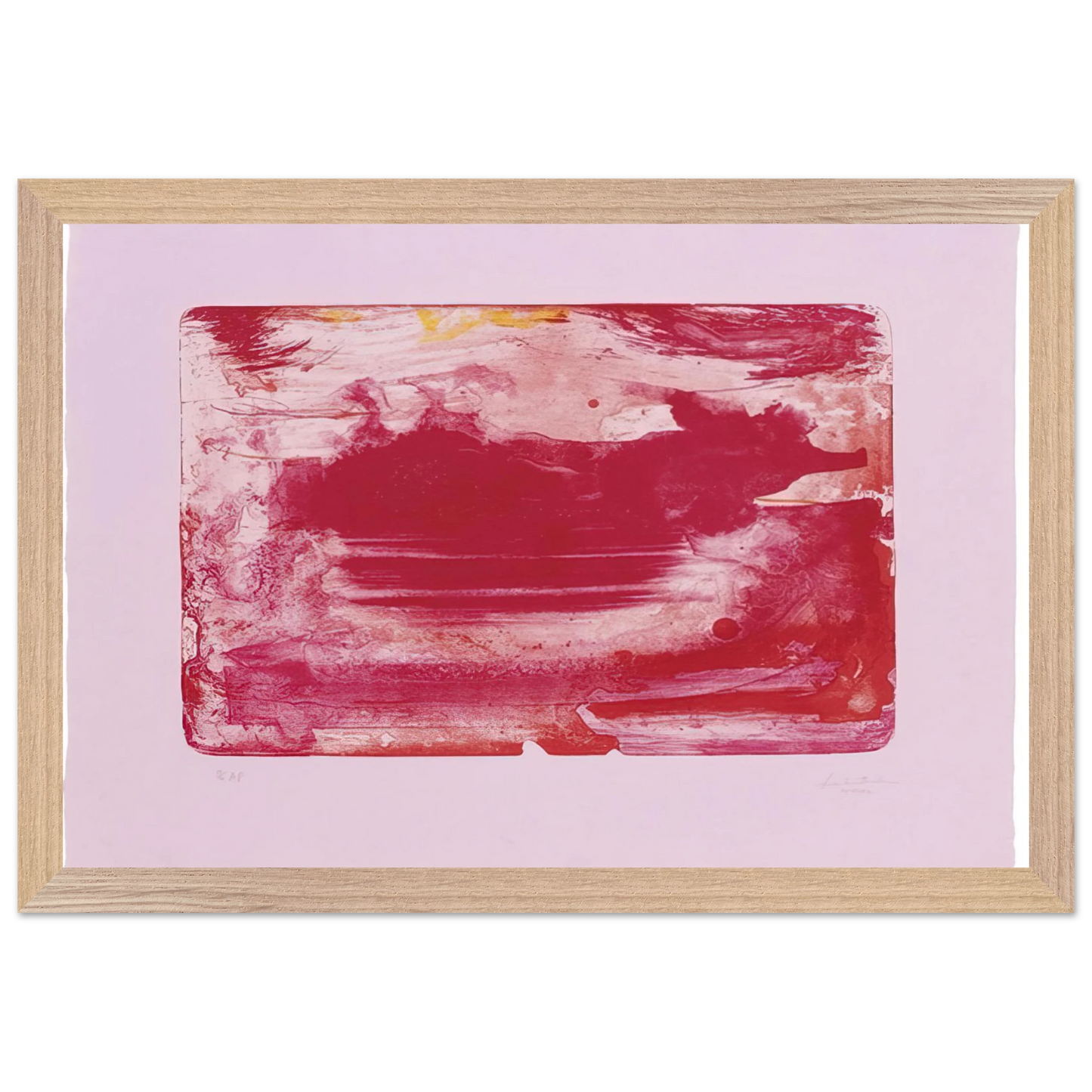 Helen Frankenthaler - The Red Sea - 1982 Wall art - A2 (42 x 59.4  cm) - Premium Wooden Framed Poster With Fine Art Paper-canvas - Black frame