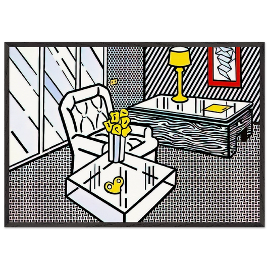 THE DEN 1990 - Roy Lichtenstein 70x100 cm / 28x40 inches Framed Art Print – Black Wooden Frame