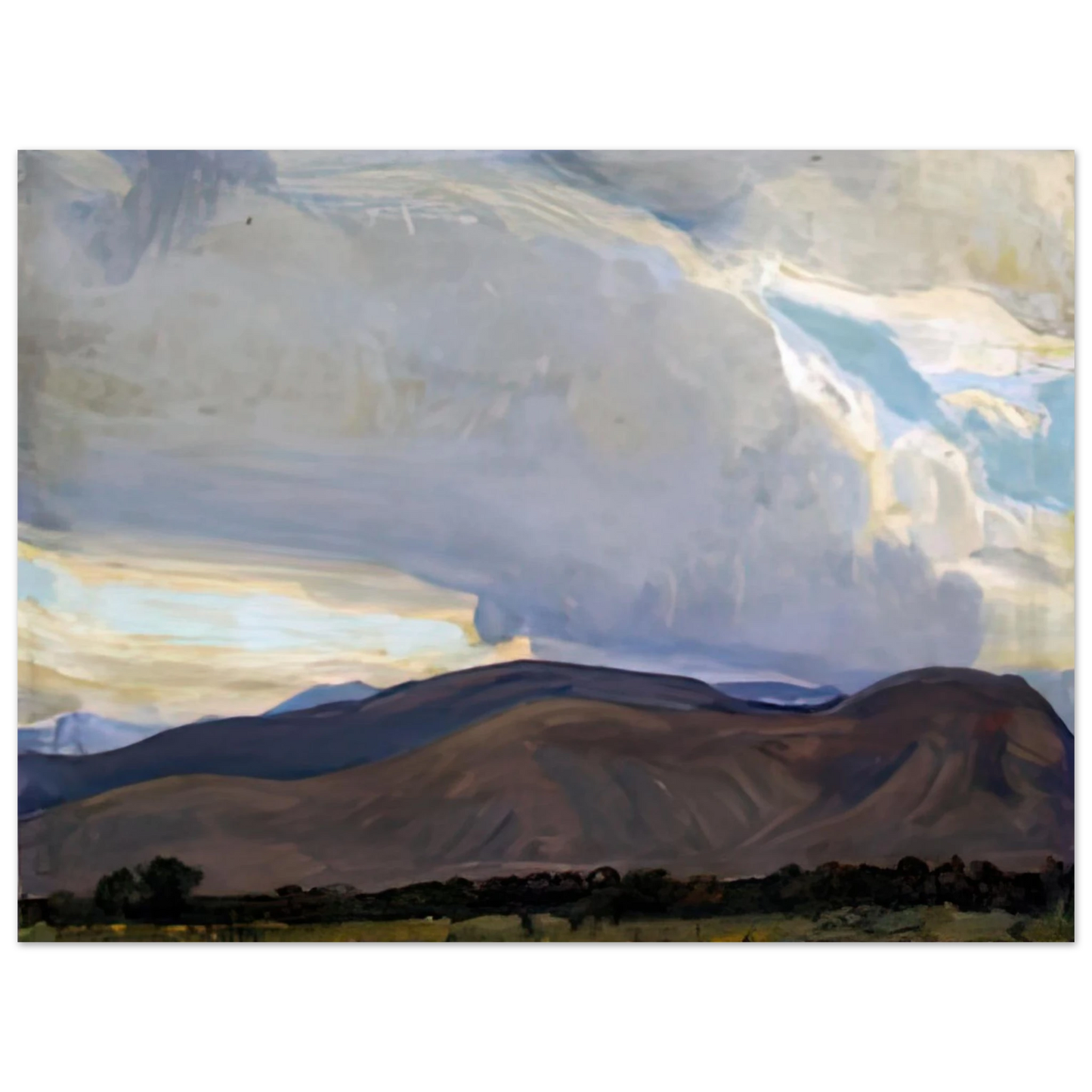 Maynard Dixon - STORM FROM THE SIERRA 1937 Wall art - A1 (59.4 x 84.1  cm) - Premium Wooden Framed Poster With Fine Art Paper-canvas - White frame