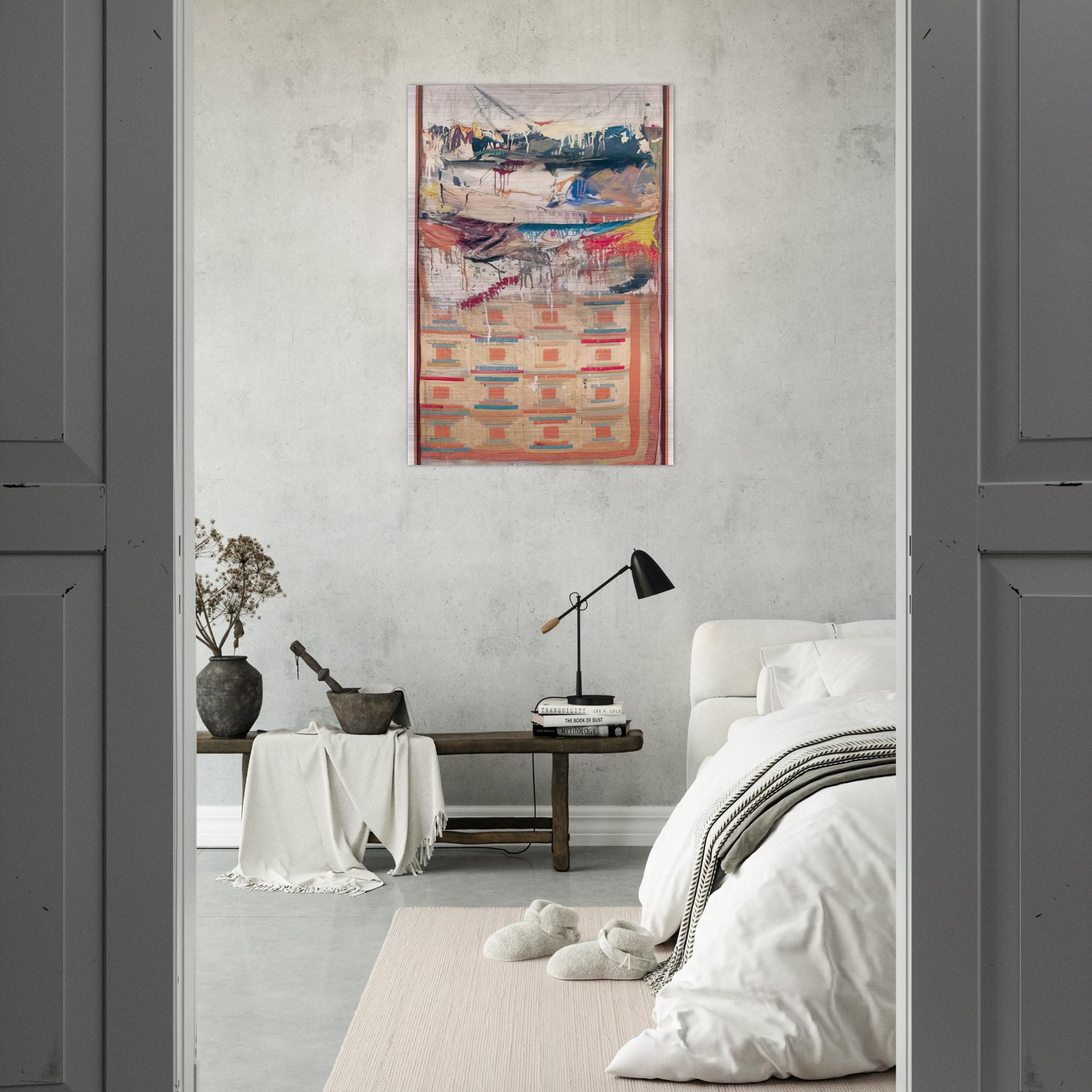 BED - Robert Rauschenberg Brushed Aluminum Print - 70x100 cm / 28x40 inches | Robert Rauschenberg Aluminum Print | Robert Rauschenberg Prints