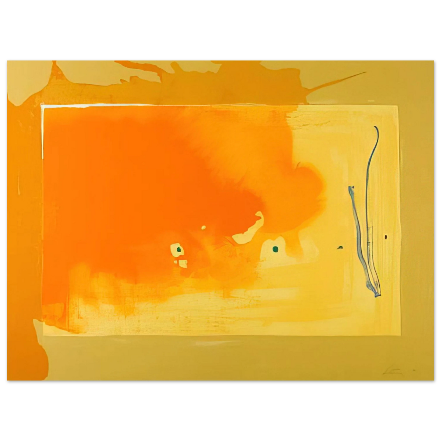 Helen Frankenthaler - Bilbao - 1998 Wall art - 30x45 cm / 12x18 inches - Premium Wooden Framed Poster With Fine Art Paper-canvas - Black frame
