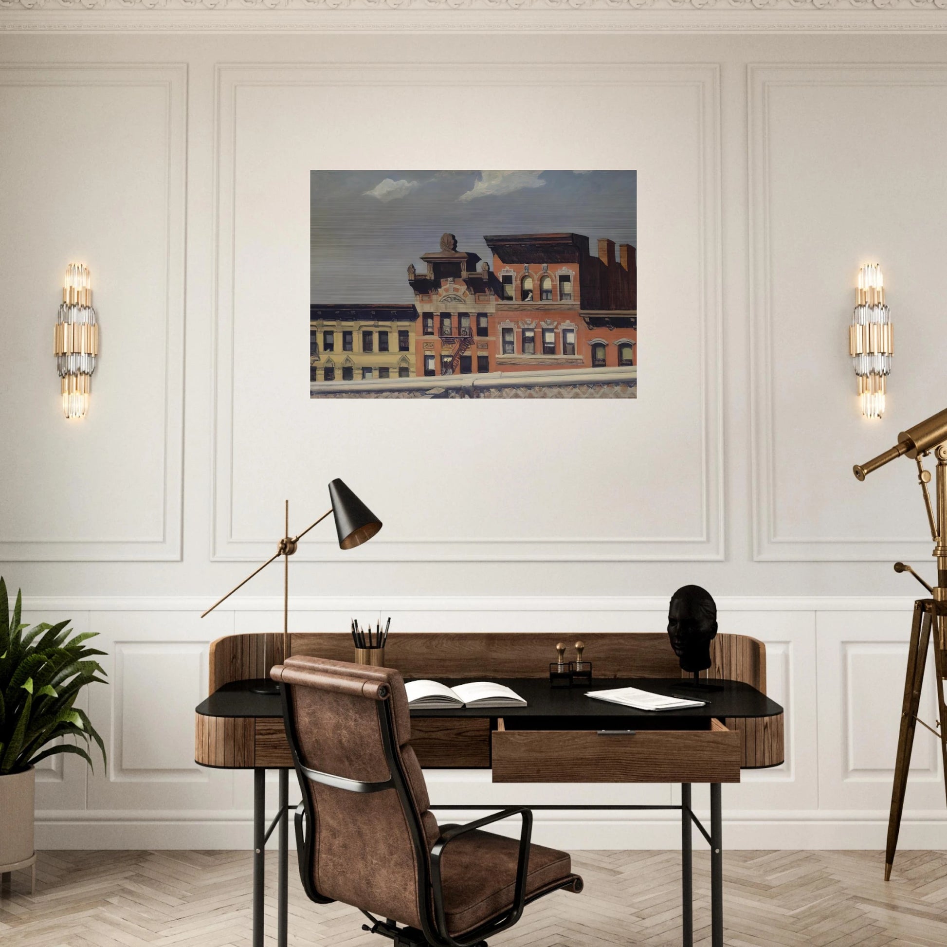 From Williamsburg Bridge - Edward Hopper Brushed Aluminum Print - 70x100 cm / 28x40 inches | Edward Hopper Aluminum Print | Edward Hopper Prints