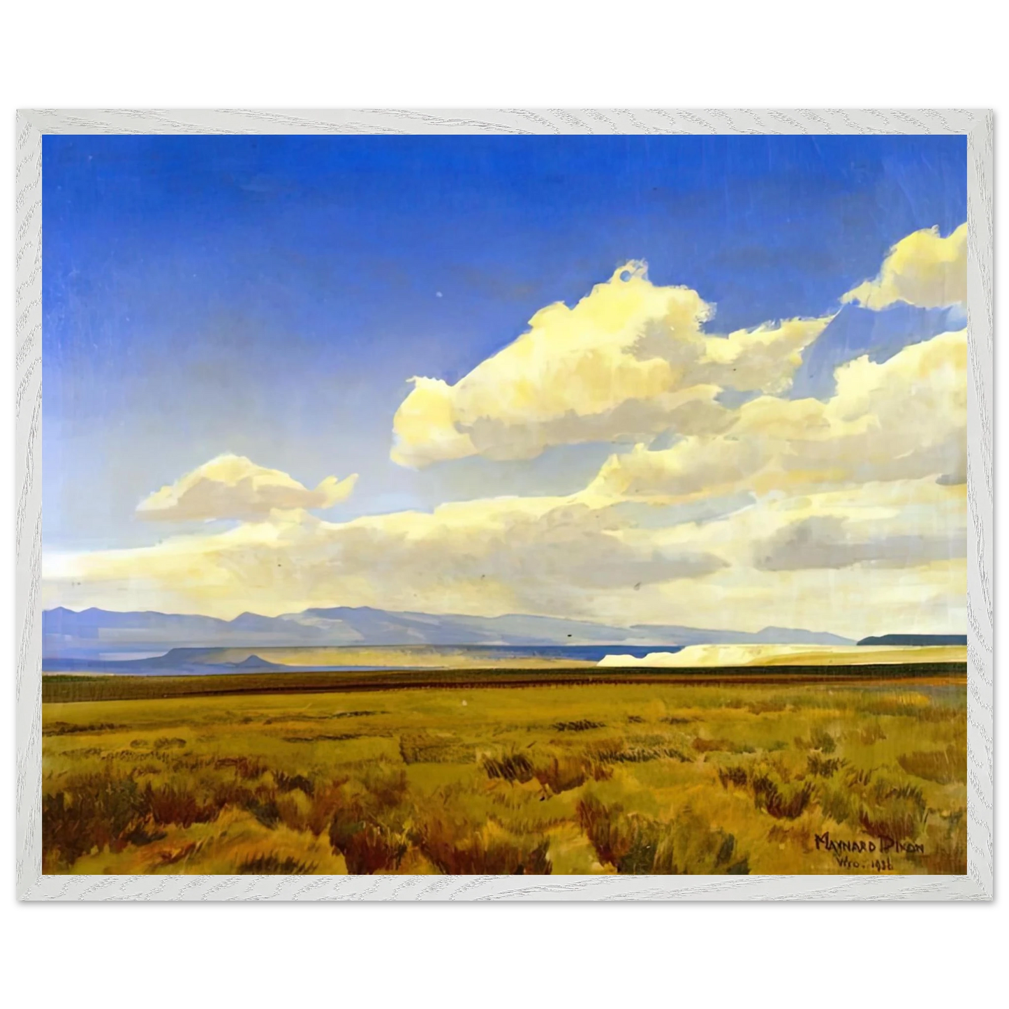 Maynard Dixon - WIND OF WYOMING 1936 Wall art - 13x18 cm / 5x7 inches - Premium Wooden Framed Poster With Fine Art Paper-canvas - Wood frame