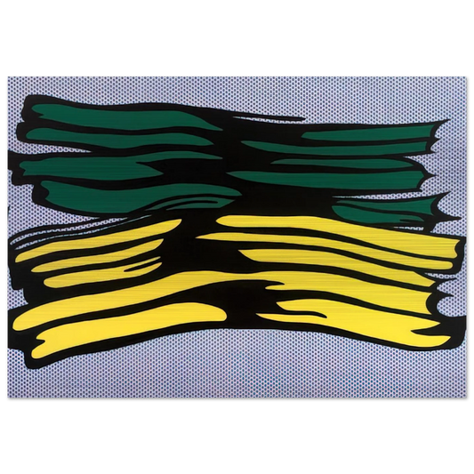 YELLOW AND GREEN BRUSHSTROKES 1966 0 - Roy Lichtenstein Brushed Aluminum Print - 70x100 cm / 28x40 inches | Roy Lichtenstein Aluminum Print | Roy Lichtenstein Prints