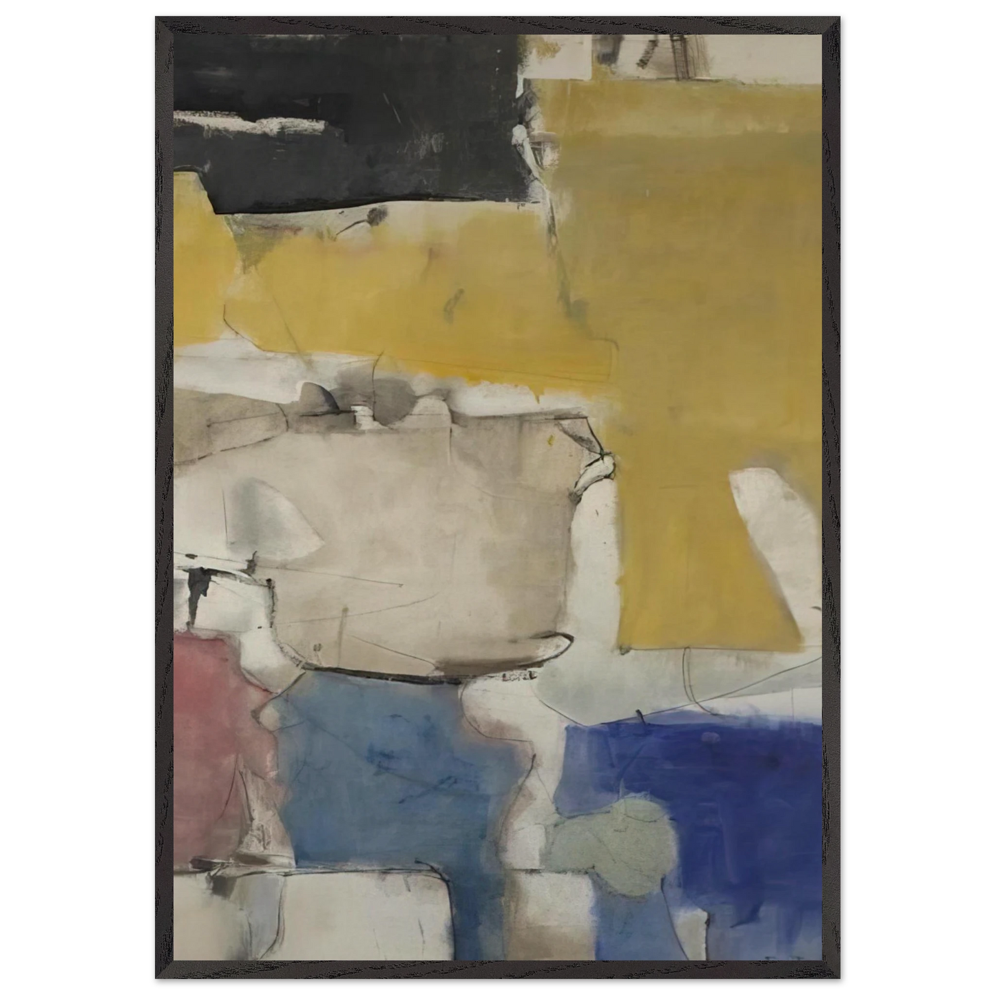 Albuquerque 9 - Richard Diebenkorn 70x100 cm / 28x40 inches Framed Art Print – Black Wooden Frame