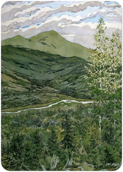 Briggs Meadow - 1977 By Neil Welliver Pack of 10 Post Cards | Neil Welliver Post Cards | A6 (10.5 x 14.8 cm) - 4.1 x 5.8 inches