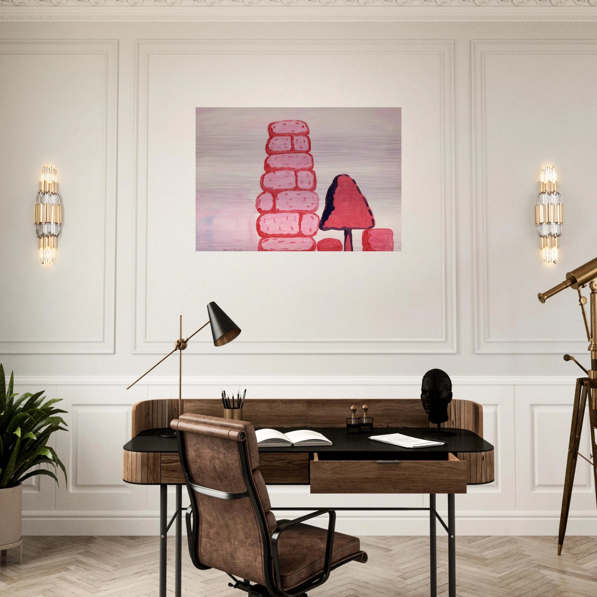 UNTITLED WALL - Philip Guston Brushed Aluminum Print - 70x100 cm / 28x40 inches | Philip Guston Aluminum Print | Philip Guston Prints