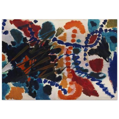 Von Goldfarben und Blau - 1953 - Ernst Wilhelm Nay Brushed Aluminum Print - 70x100 cm / 28x40 inches | Ernst Wilhelm Nay Aluminum Print | Ernst Wilhelm Nay Prints