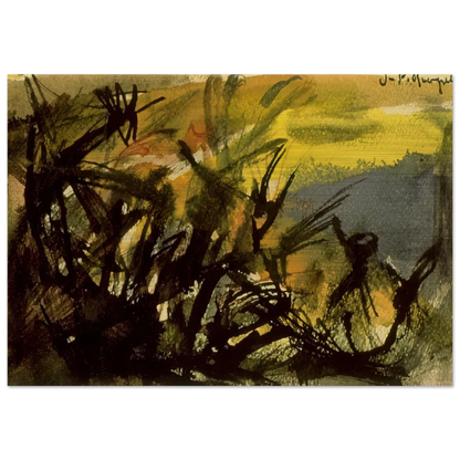 Conversation - Jean-Paul Riopelle Brushed Aluminum Print - 70x100 cm / 28x40 inches | Jean-Paul Riopelle Aluminum Print | Jean-Paul Riopelle Prints