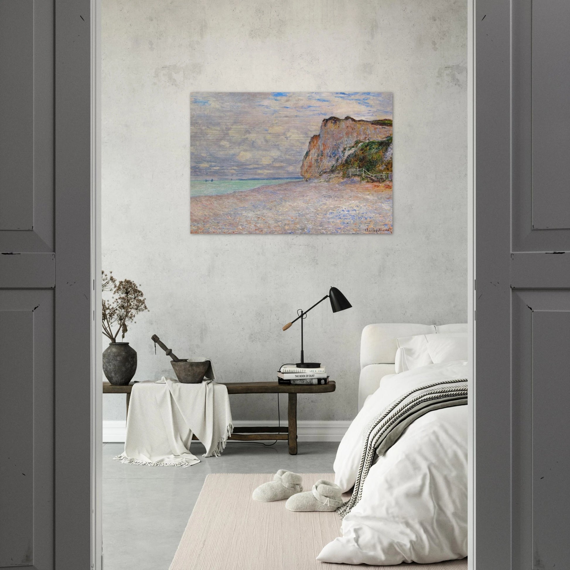 Cliffs near Dieppe - claude monet Brushed Aluminum Print - 70x100 cm / 28x40 inches | claude monet Aluminum Print | claude monet Prints