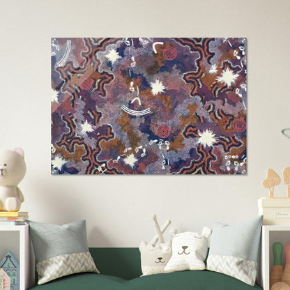 Ngarlu - 1994 - Clifford Possum Tjapaltjarri Acrylic Print - 70x100 cm / 28x40″ inches | Clifford Possum Tjapaltjarri Wall Art | Clifford Possum Tjapaltjarri Prints