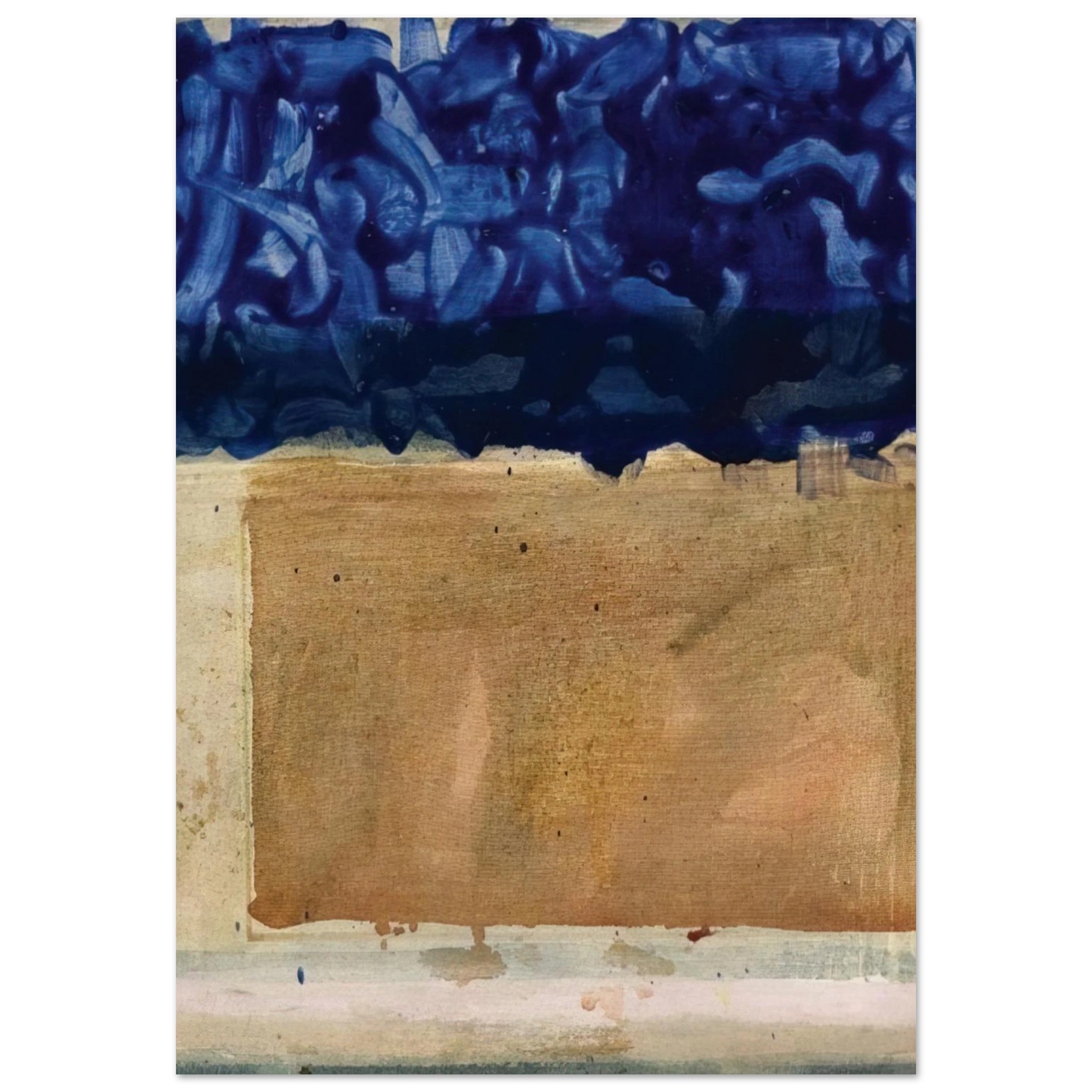 Helen Frankenthaler - Shoreline - 1952 Wall art - 13x18 cm / 5x7 inches - Premium Wooden Framed Poster With Fine Art Paper-canvas - White frame