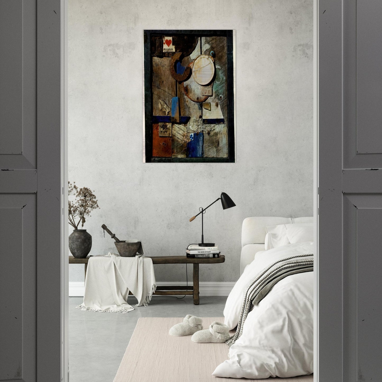 MERZBILD ROSSFETT 1919 - Kurt Schwitters Brushed Aluminum Print - 70x100 cm / 28x40 inches | Kurt Schwitters Aluminum Print | Kurt Schwitters Prints