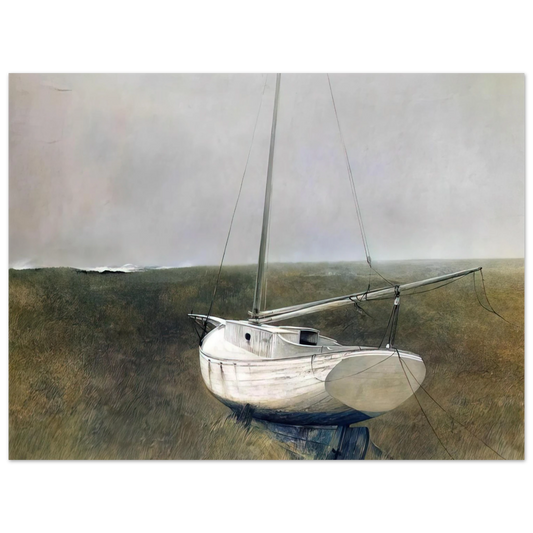 Andrew Wyeth - BELOW DOVER 1950 Wall Art - 21x29.7 cm / 8x12" - Fine Art Poster-canvas - -