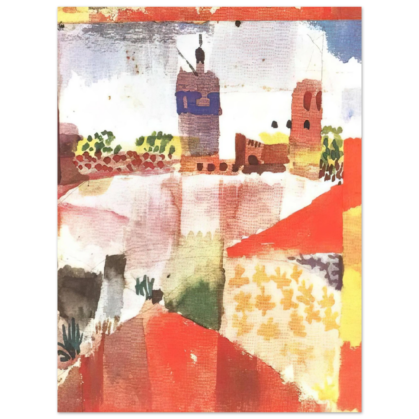 Paul Klee - HAMMAMET WITH MOSQUE 1914  75x100 cm / 30x40inches Fine Art Poster