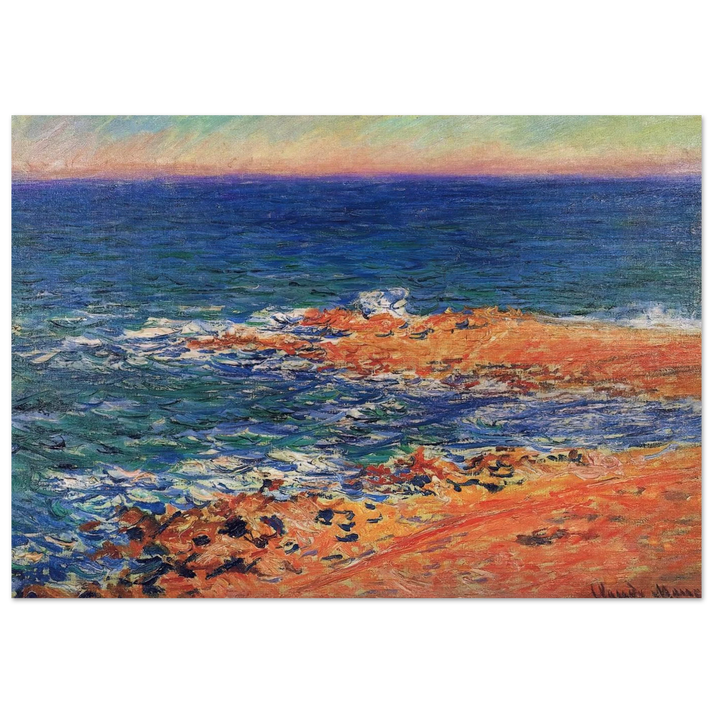The Big Blue Sea in Antibes - claude monet Brushed Aluminum Print - 70x100 cm / 28x40 inches | claude monet Aluminum Print | claude monet Prints
