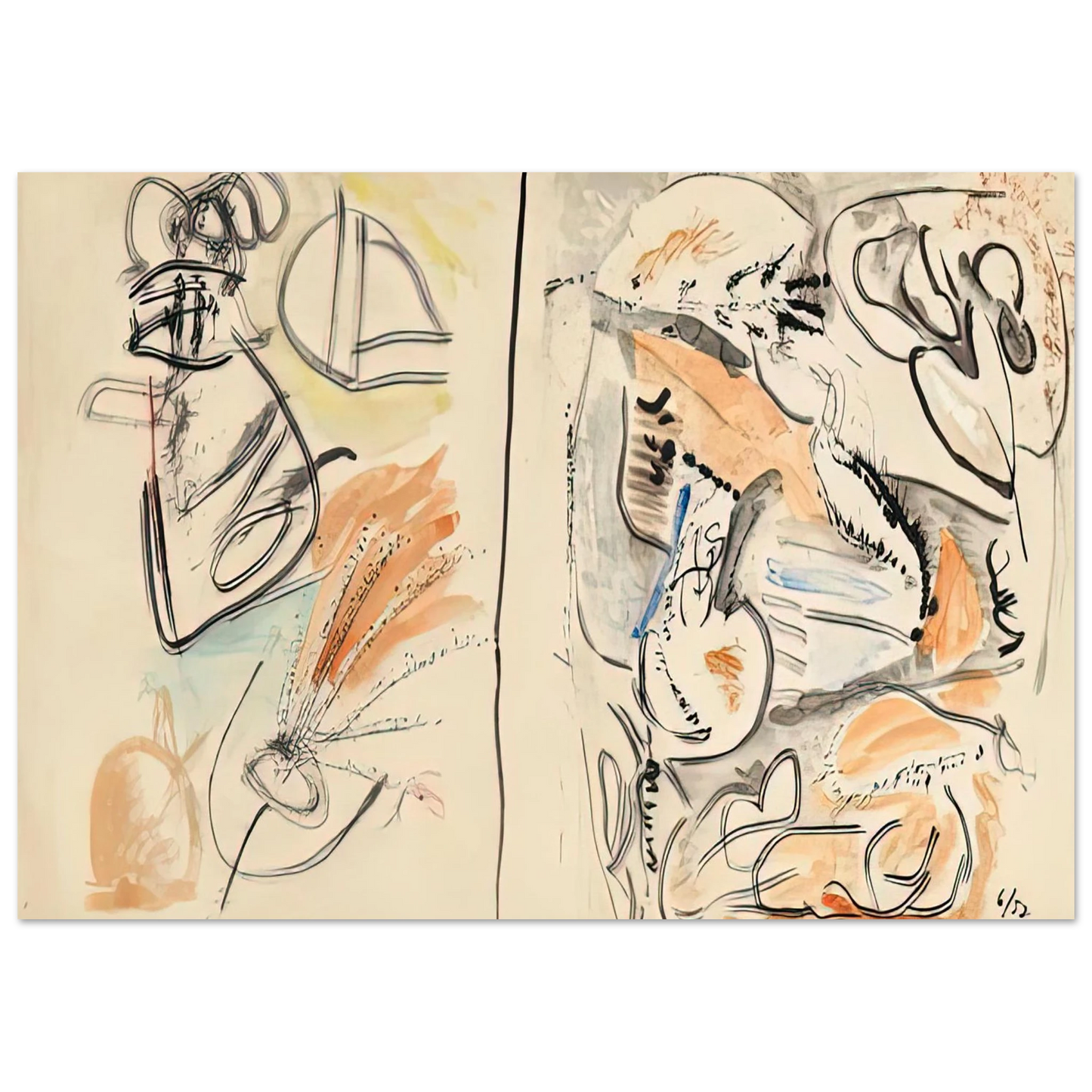 Helen Frankenthaler - Window Shade No. 2, 1952- Wall Art - 21x29.7 cm / 8x12" - Premium Wooden Framed Poster With Fine Art Paper-canvas - Wood frame